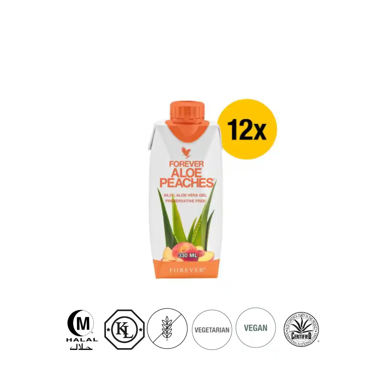 330ml Forever Aloe Peaches™ – 12er Pack