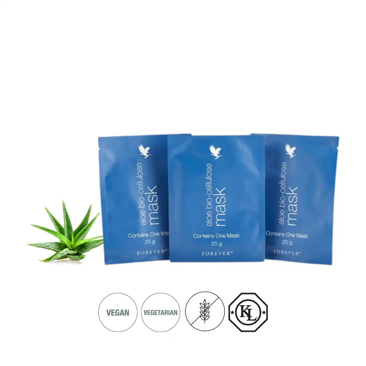 Forever Aloe Bio-Cellulose Mask 3x25g – Gesichtsmaske mit Aloe Vera